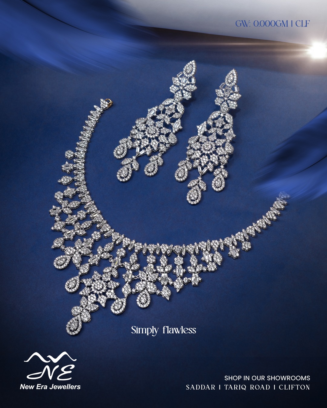 Silver-Tone Floral Necklace Set — 21K gold necklace